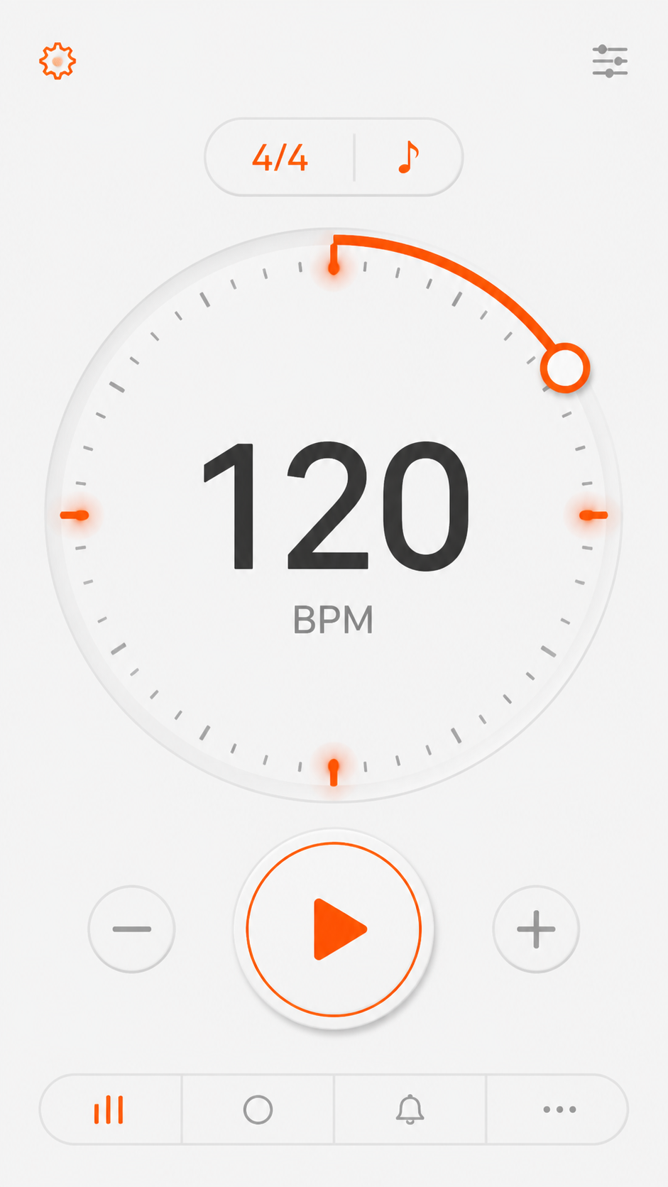 Temporary iPhone main tempo screen placeholder